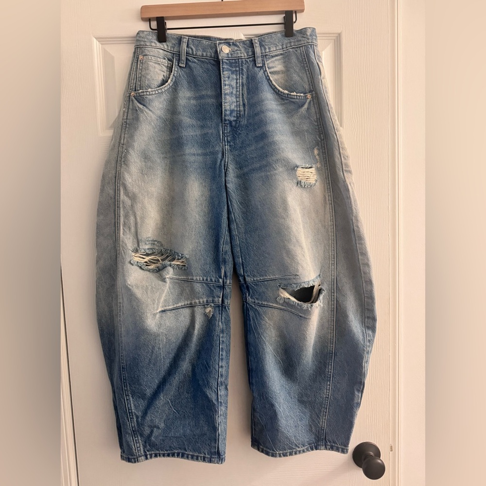 Free People Mid Rise Barrel Jeans size 28